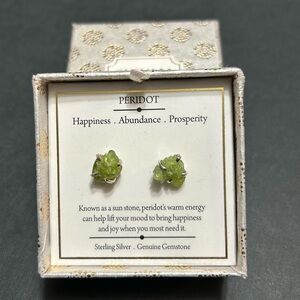 New peridot gemstone earrings in sterling silver